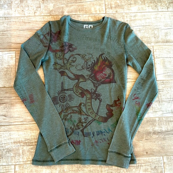 Tops - Long sleeve waffle knit long sleeve top
